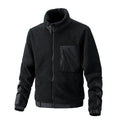 Windproof Men Sherpa Fleece Stand Collar Full Zip Jacket, Fall Winter Outdoor Casual Wind Resistant Coat（副本）